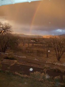 rainbow over house